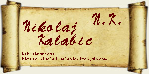 Nikolaj Kalabić vizit kartica